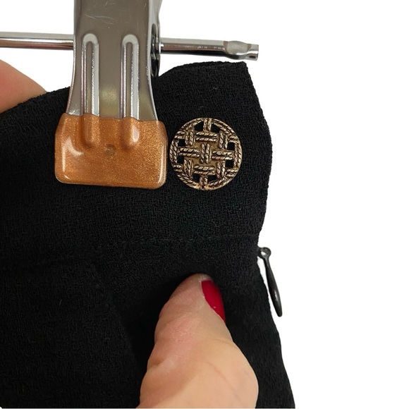 Fendi Black Trouser Dress Pants Women XS Vintage 80s 90s Slacks Wide Leg Tapered - Picture 5 of 11